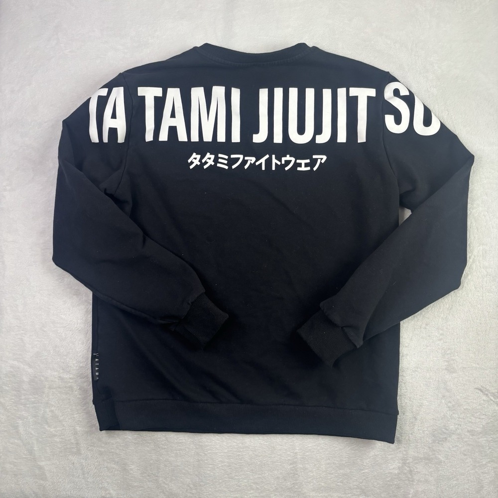 Tatami Jiu Jitsu Black Fleece Long Sleeve Crewneck Sweatshirt Men's 2XL